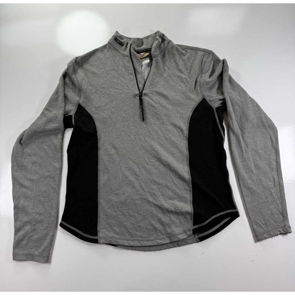 Harley Davidson Pullover Womens Medium gray 1/4 Zip Long Sleeve Motorcycle Biker